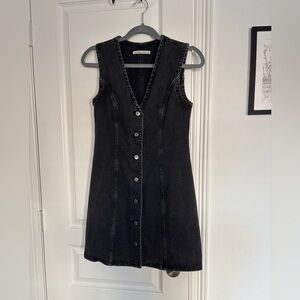 Abercrombie & Fitch Black Denim Button-Down Dress